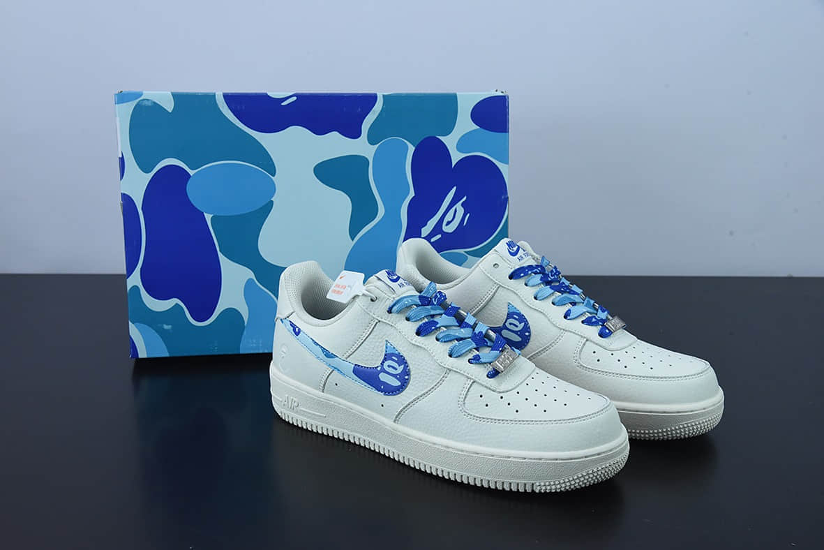 耐克Nike Air Force 1 浅深蓝白空军一号低帮休闲运动板鞋纯原版本货号：AA1356-116