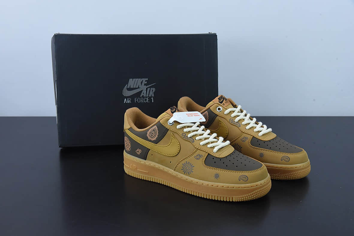 耐克Nike Air Force 1 小麦腰果花空军一号低帮休闲运动板鞋纯原版本 货号：CJ9179-200