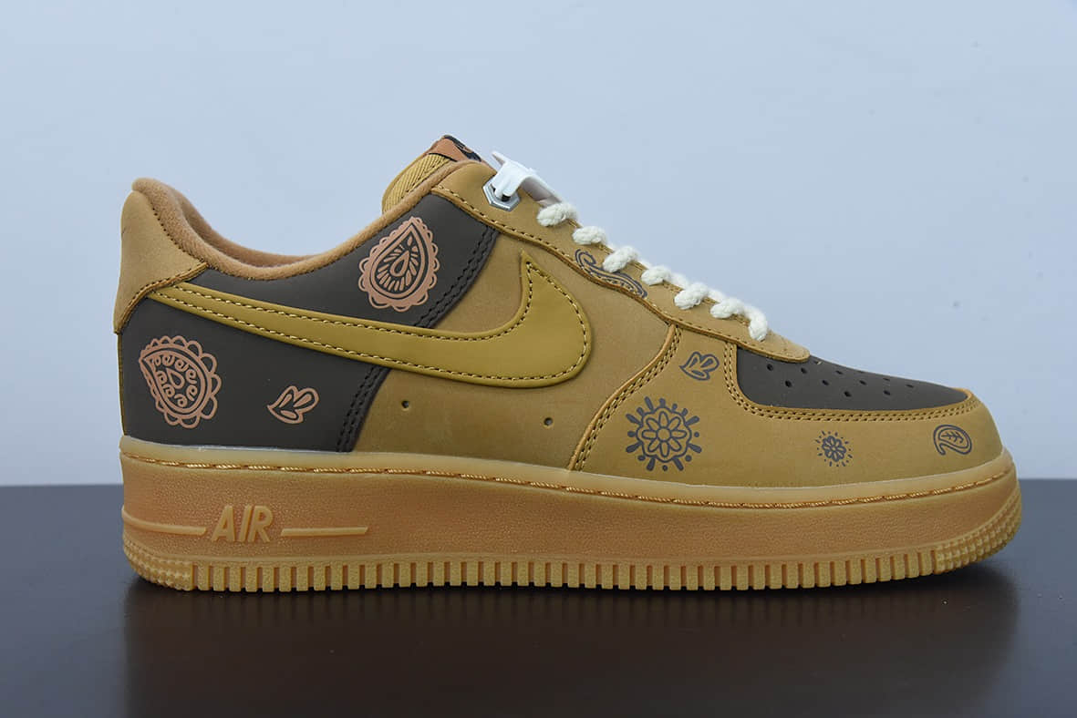 耐克Nike Air Force 1 小麦腰果花空军一号低帮休闲运动板鞋纯原版本 货号：CJ9179-200