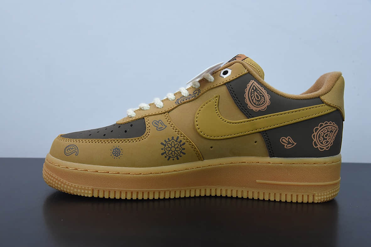 耐克Nike Air Force 1 小麦腰果花空军一号低帮休闲运动板鞋纯原版本 货号：CJ9179-200