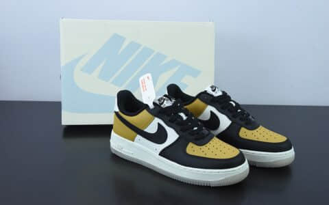 耐克Nike Air Force 1’07 Low生胶底黑黄空军一号低帮休闲板鞋纯原版本 货号：CJ8899-111