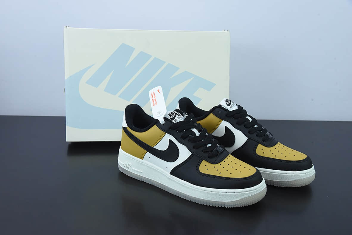 耐克Nike Air Force 1’07 Low生胶底黑黄空军一号低帮休闲板鞋纯原版本 货号：CJ8899-111