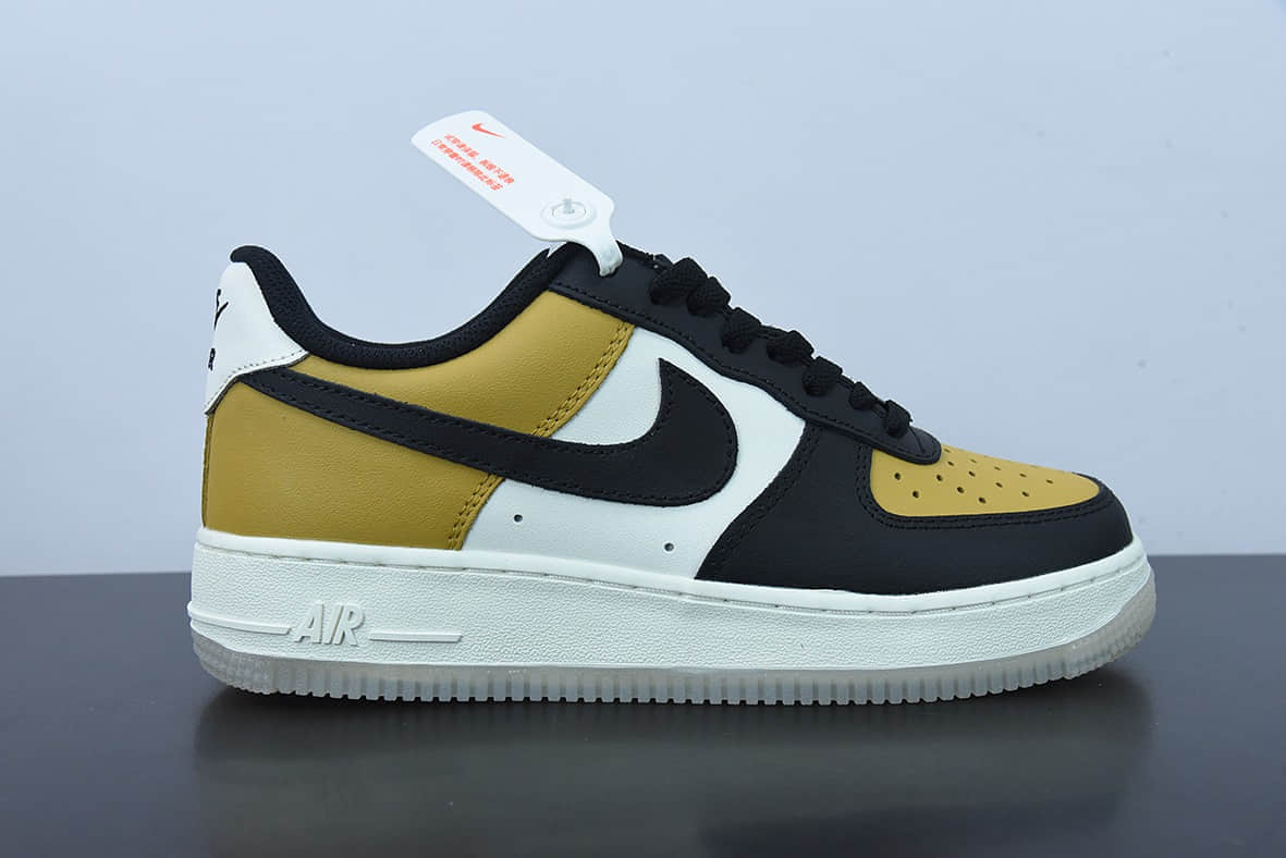 耐克Nike Air Force 1’07 Low生胶底黑黄空军一号低帮休闲板鞋纯原版本 货号：CJ8899-111