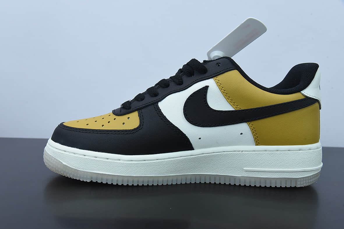 耐克Nike Air Force 1’07 Low生胶底黑黄空军一号低帮休闲板鞋纯原版本 货号：CJ8899-111