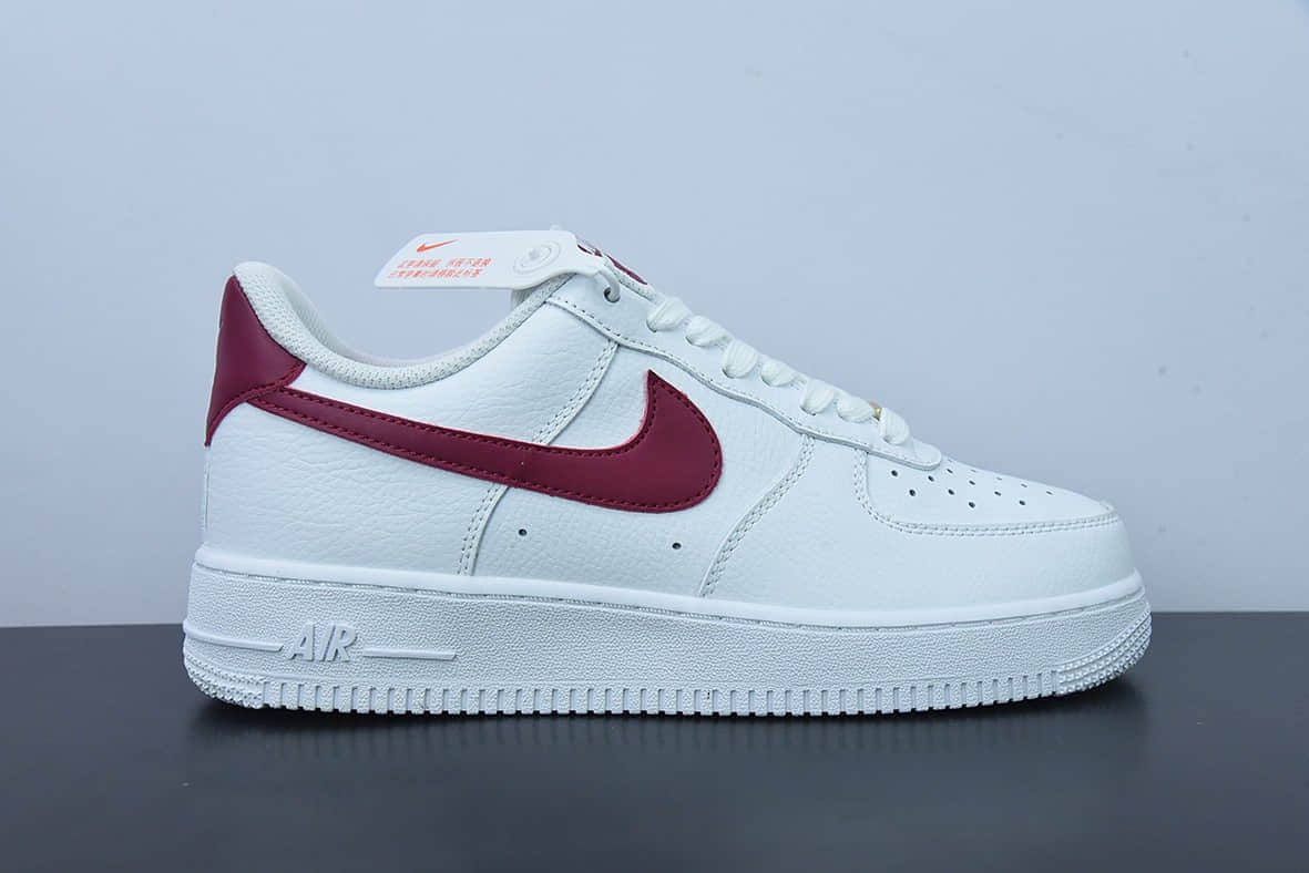 耐克Nike Air Force 1 07 白酒红空军一号低帮休闲板鞋纯原版本 货号：315115-154