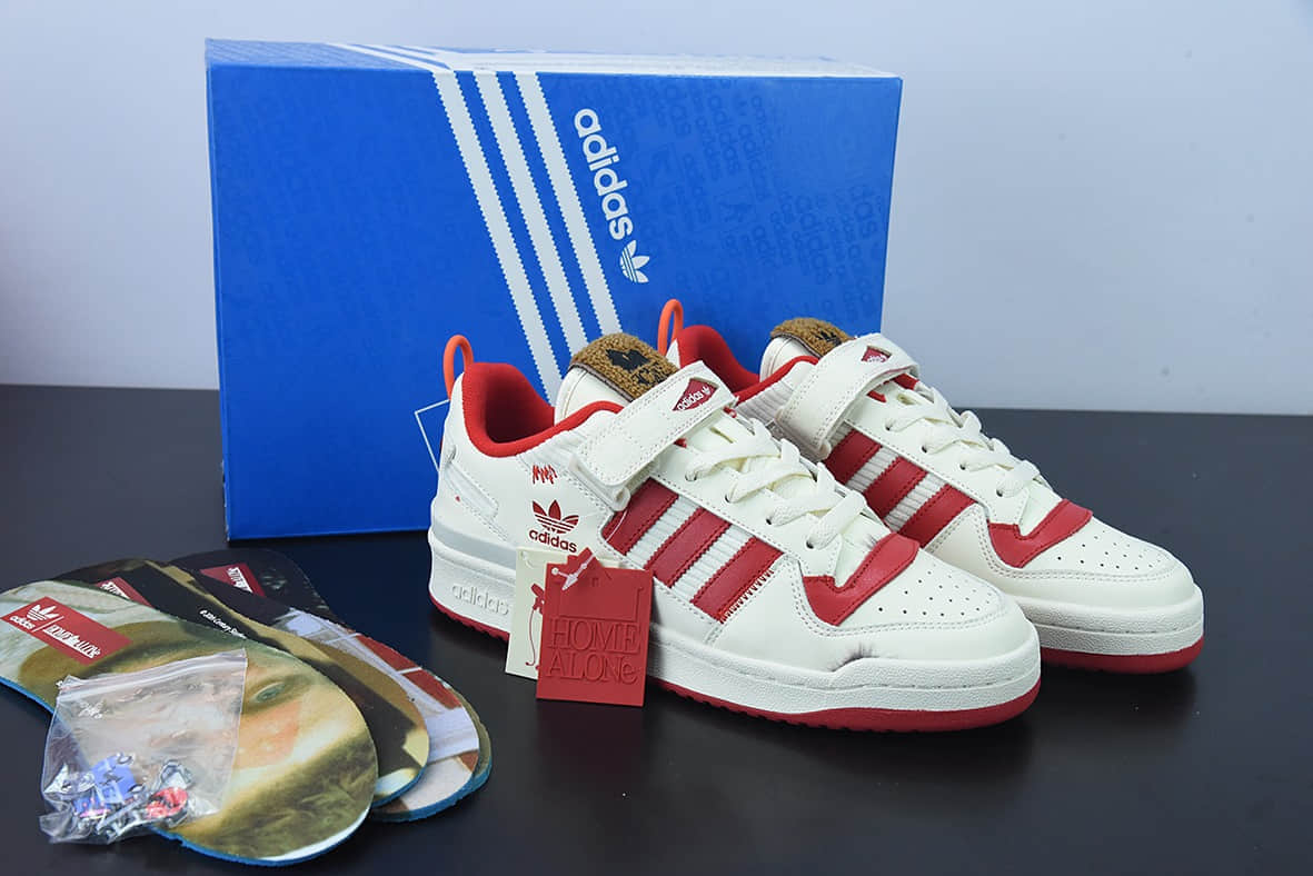 阿迪达斯Adidas Home Alone x adidas originals Forum 84 Low “Home Alone” 小鬼当家联名低帮休闲板鞋纯原版本 货号：GZ4378