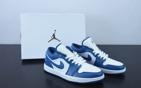 乔丹Air Jordan 1 LowMarina BlueAJ1白蓝复古篮球鞋纯原版本 货号：DC0774-114