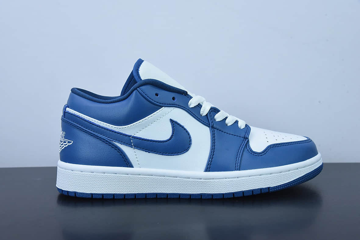 乔丹Air Jordan 1 LowMarina BlueAJ1白蓝复古篮球鞋纯原版本 货号：DC0774-114