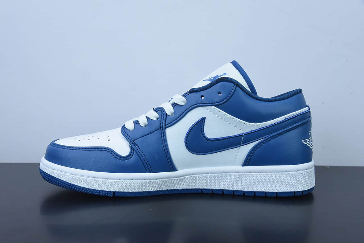 乔丹Air Jordan 1 LowMarina BlueAJ1白蓝复古篮球鞋纯原版本 货号：DC0774-114