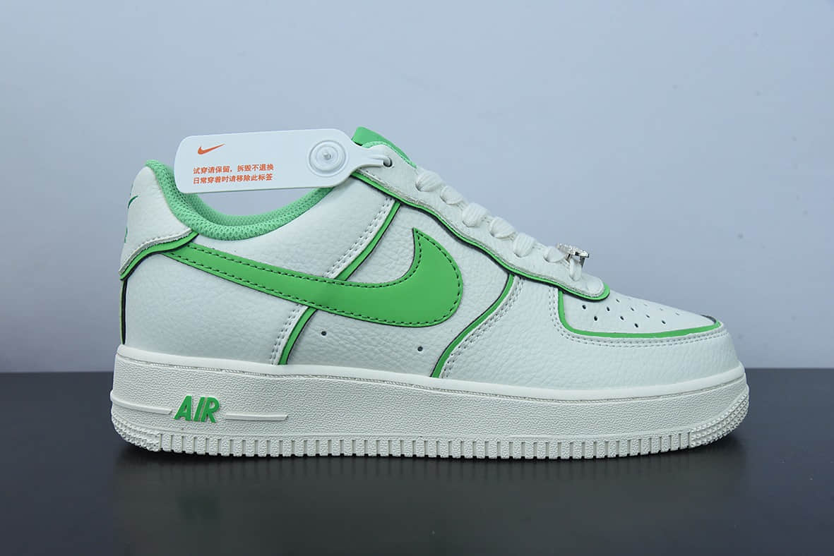 耐克Nike Air Force 1米白绿炫彩“夜魔侠” 空军一号低帮休闲运动板鞋纯原版本 货号：UH8958-022