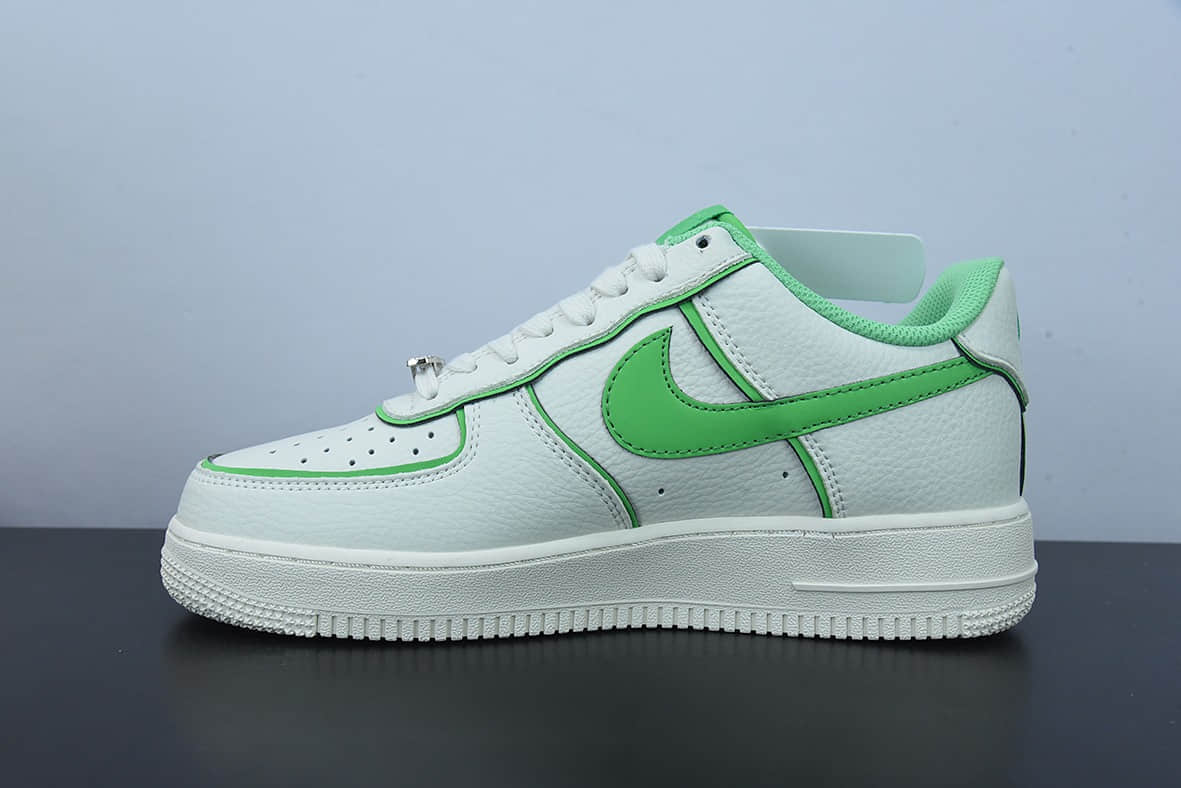 耐克Nike Air Force 1米白绿炫彩“夜魔侠” 空军一号低帮休闲运动板鞋纯原版本 货号：UH8958-022