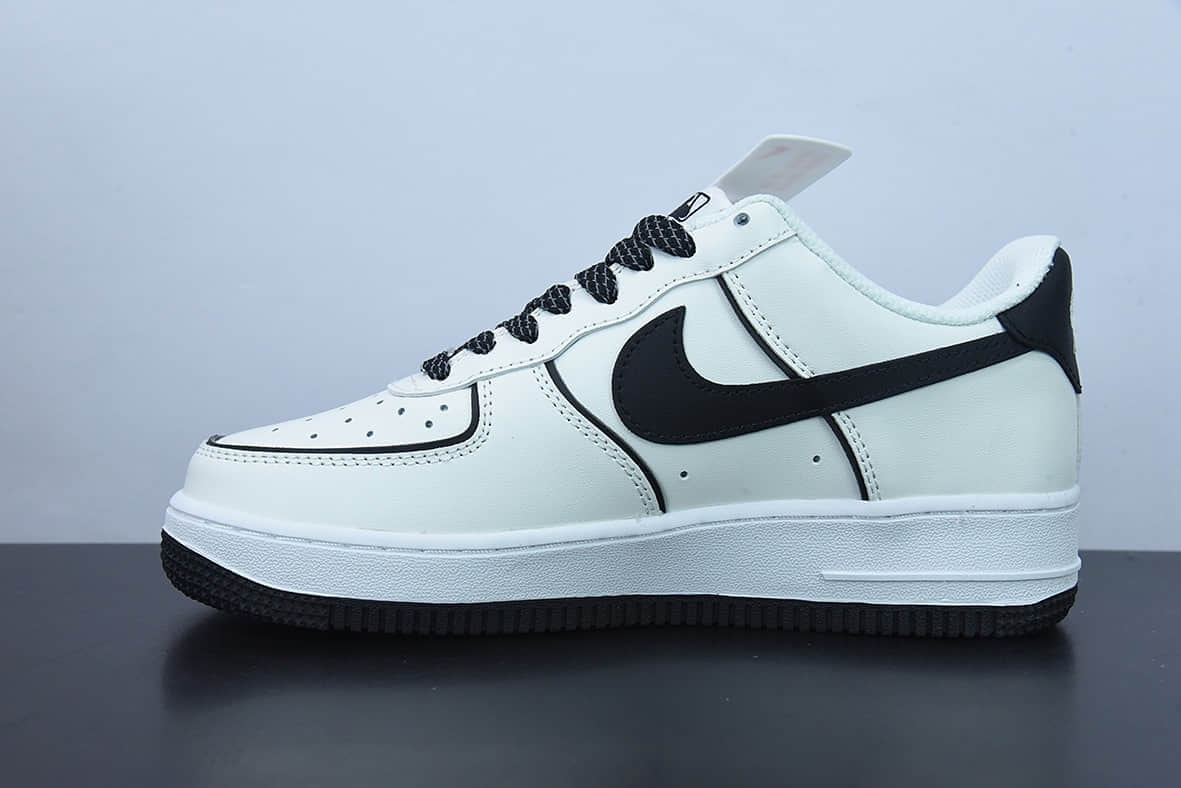 耐克Nike Air Force 1 x NY Yankee美国榄球洋基队米白黑边NY印花空军一号低帮休闲板鞋纯原版本 货号：BS8806-511