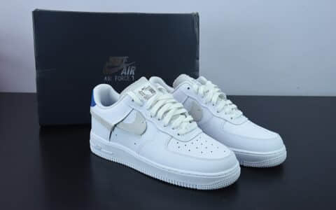 耐克Nike Air Force 1 '07 LXVandalized Sail白皮断钩蓝橙尾”解构空军一号经典低帮百搭休闲运动板鞋纯原版本 货号：898889-103