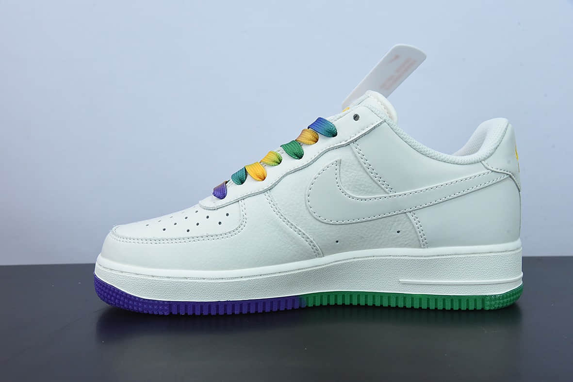 耐克Nike Air Force 1 “新奥尔良鹈鹕队白紫绿” 空军一号低帮休闲运动板鞋纯原版本 货号：TF8896-303
