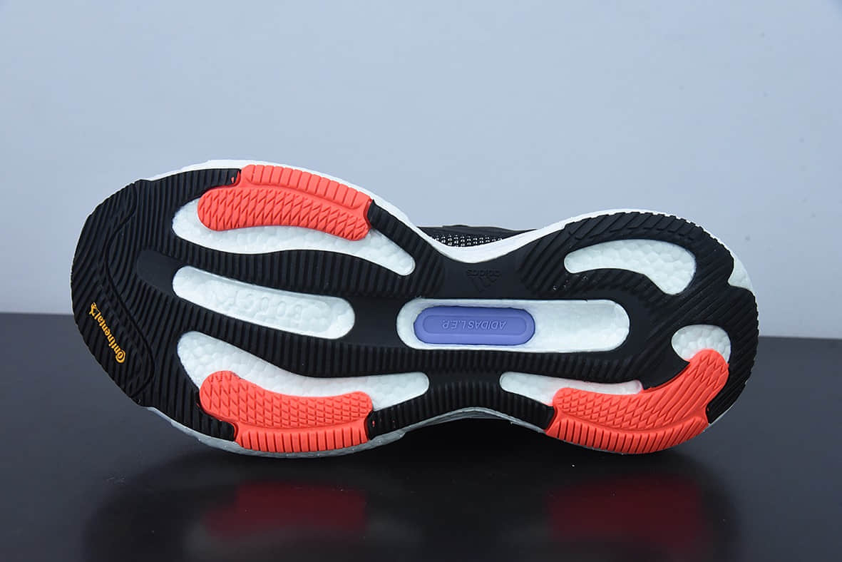 阿迪达斯Adidas Solar Glide 5 黑白桔超弹力爆米花中底休闲跑步鞋纯原版本 货号：GX5471