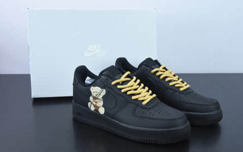 耐克Nike Air Force 1 小熊黑武士空军一号低帮运动休闲板鞋纯原版本 货号：CW2288-001