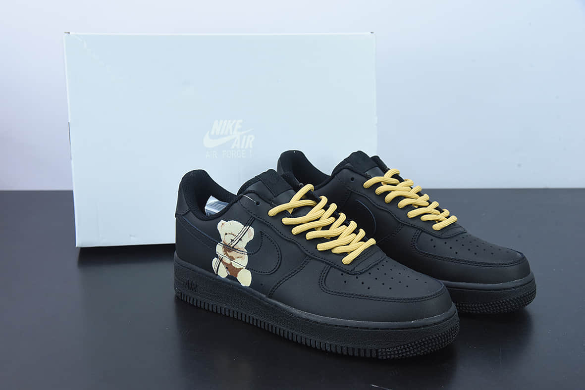 耐克Nike Air Force 1 小熊黑武士空军一号低帮运动休闲板鞋纯原版本 货号：CW2288-001