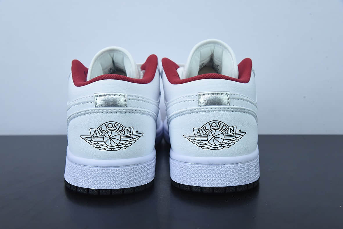 乔丹Air Jordan 1 Low GSWhiteRedBlackAJ1白酒红黑低帮复古篮球鞋纯原版本 货号：553560-164