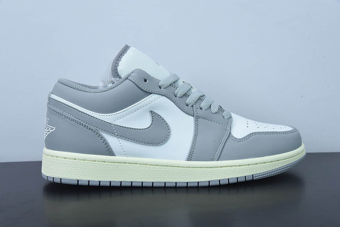 乔丹Air Jordan 1 Low Vintage Grey AJ 乔1白灰低帮复古篮球鞋纯原版本 货号：553558-053