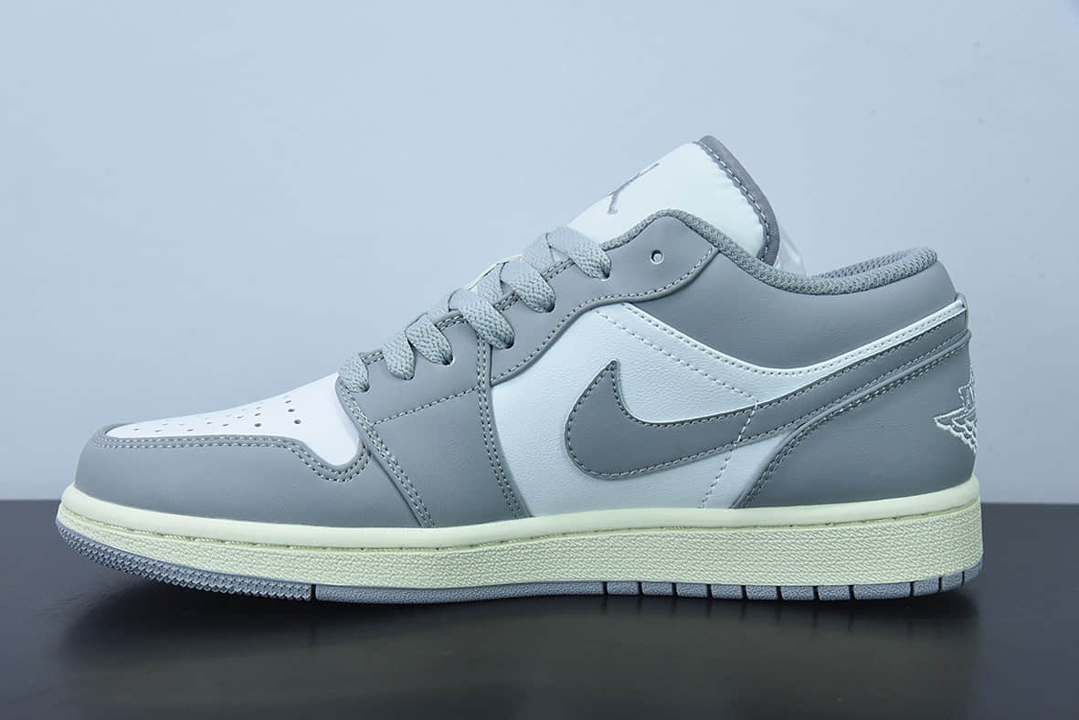 乔丹Air Jordan 1 Low Vintage Grey AJ 乔1白灰低帮复古篮球鞋纯原版本 货号：553558-053