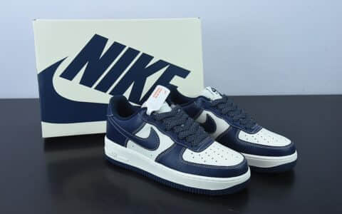 耐克Nike Air Force 1'07 Low 米深蓝马克线满天星配色空军一号低帮休闲板鞋纯原版本 货号：SG6928-698