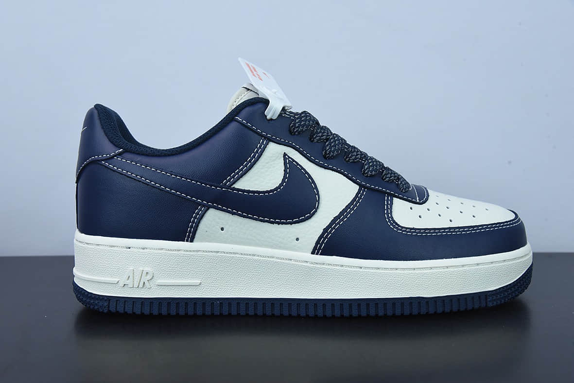 耐克Nike Air Force 1'07 Low 米深蓝马克线满天星配色空军一号低帮休闲板鞋纯原版本 货号：SG6928-698