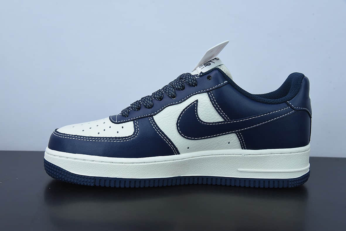 耐克Nike Air Force 1'07 Low 米深蓝马克线满天星配色空军一号低帮休闲板鞋纯原版本 货号：SG6928-698