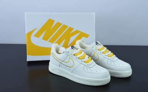 耐克Nike Air Force 1'07 Low 米黄电绣勾空军一号低帮休闲板鞋纯原版本 货号：CL6326-168