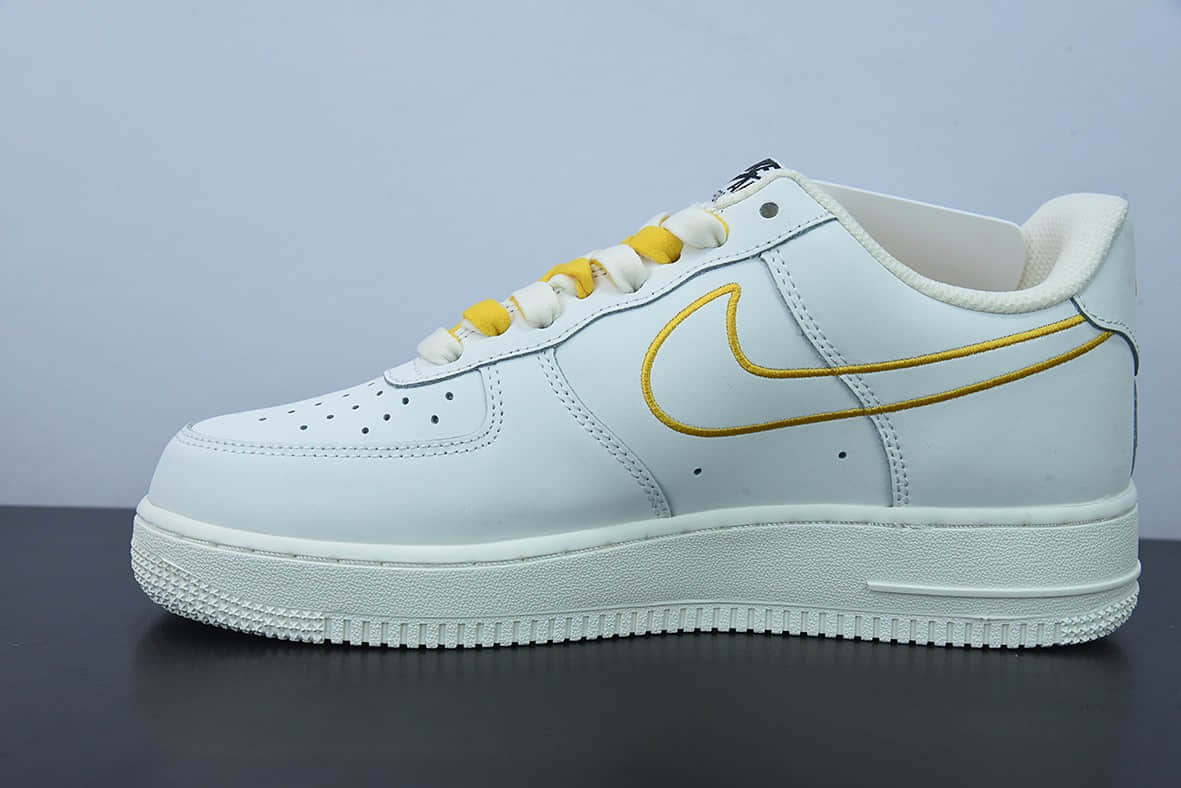 耐克Nike Air Force 1'07 Low 米黄电绣勾空军一号低帮休闲板鞋纯原版本 货号：CL6326-168