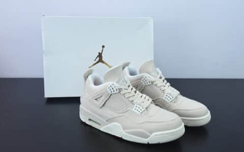 乔丹Air Jordan 4 Rerto“Canvas” AJ4米白帆布小Levi's中帮篮球鞋纯原版本 货号：DQ4909-100