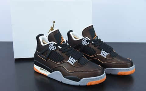 乔丹 Air Jordan 4 Rerto SE“Starfish” 黑橙海星配色AJ4代中帮篮球鞋纯原版本 货号：CW7183-100