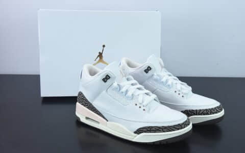 乔丹Air Jordan 3 Atmosphere AJ3 乔3白粉“樱花粉中帮篮球鞋纯原版本 货号：CK9246-102