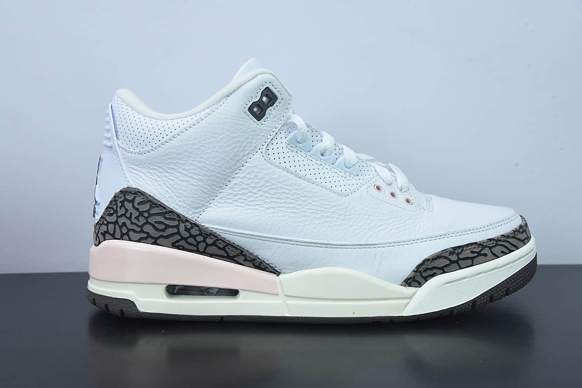 乔丹Air Jordan 3 Atmosphere AJ3 乔3白粉“樱花粉中帮篮球鞋纯原版本 货号：CK9246-102