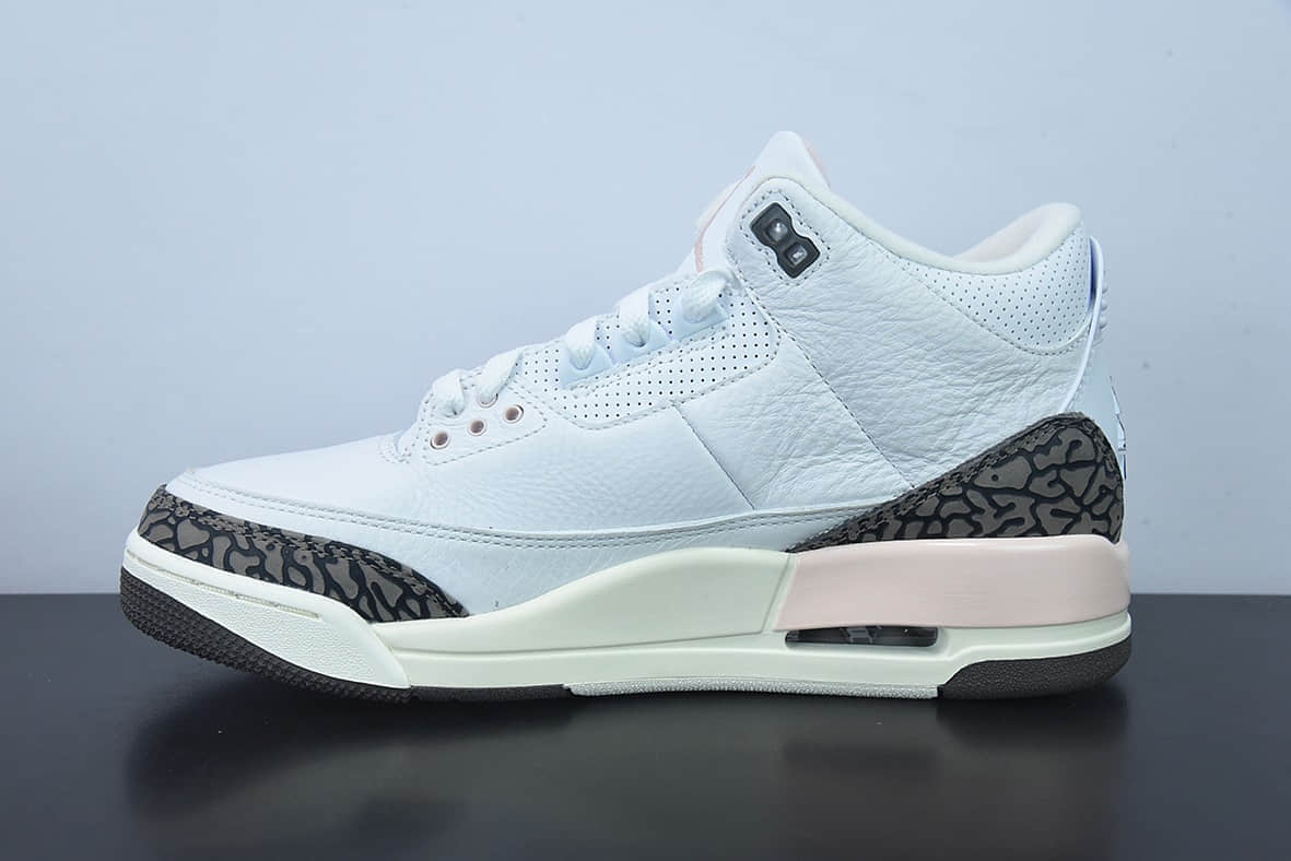 乔丹Air Jordan 3 Atmosphere AJ3 乔3白粉“樱花粉中帮篮球鞋纯原版本 货号：CK9246-102