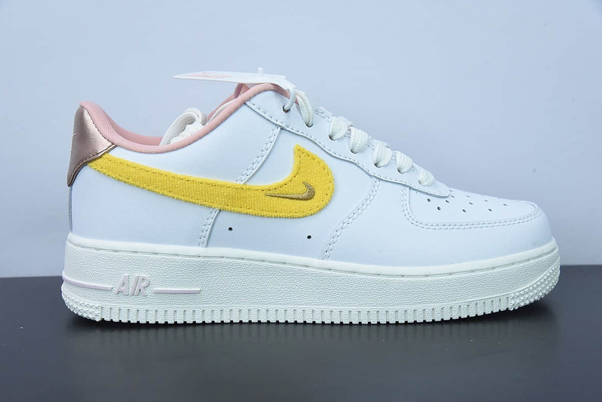 耐克Nike Air Force 1 Low 白黄迷你勾空军一号低帮休闲板鞋纯原版本 货号：DV2183-100