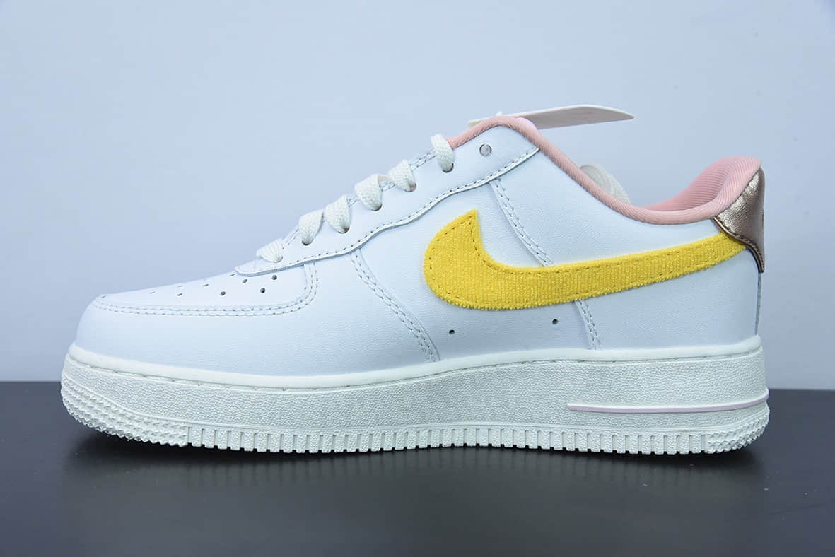 耐克Nike Air Force 1 Low 白黄迷你勾空军一号低帮休闲板鞋纯原版本 货号：DV2183-100