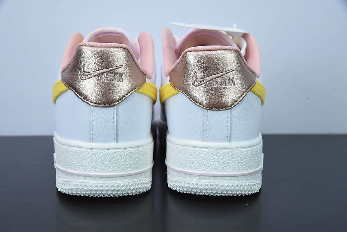 耐克Nike Air Force 1 Low 白黄迷你勾空军一号低帮休闲板鞋纯原版本 货号：DV2183-100