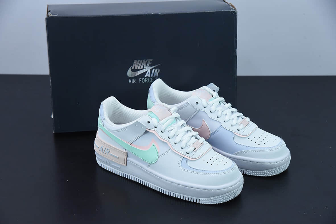 耐克 Nike Air Force 1 '07 Low “白粉绿”拼接马卡龙空军一号低帮休闲板鞋纯原版本 货号：CI0919-117