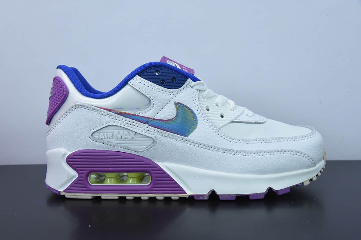 耐克Nike Air Max 90 白紫复古气垫百搭休闲运动慢跑鞋纯原版本 货号：CJ0623-100