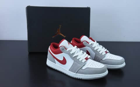 乔丹Air Jordan 1 Low AJ1乔1灰白红低帮文化篮球鞋纯原版本 货号：DC6991-016