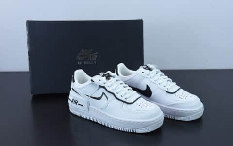 耐克Nike WMNS Air Force 1 Shadow黑白双钩全新少女系解构主义设计空军一号马卡龙低帮休闲板鞋纯原版本 货号：CI0919-001