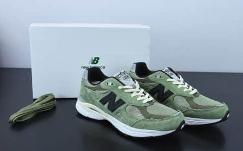 新百伦New BalanceJJJJound x New Balance 990V3 联名款黑绿反光经典复古休闲运动百搭老爹跑步鞋纯原版本 货号：M990JD3