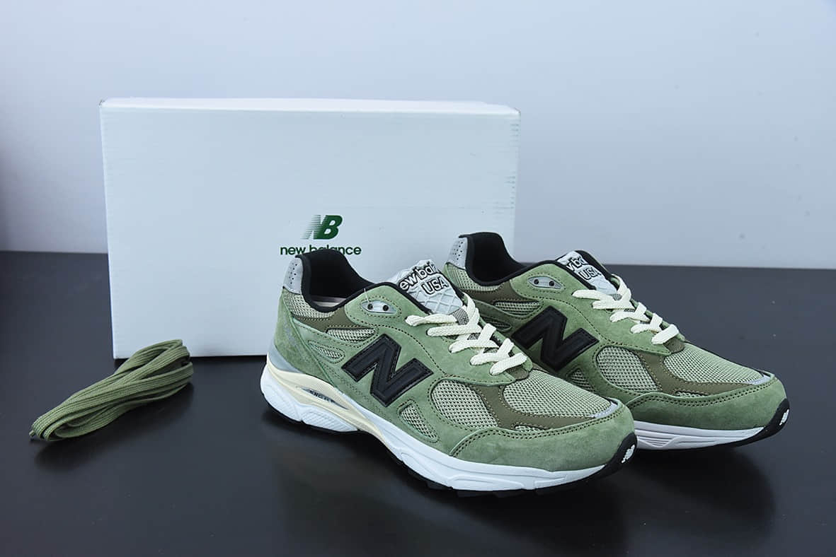 新百伦New BalanceJJJJound x New Balance 990V3 联名款黑绿反光经典复古休闲运动百搭老爹跑步鞋纯原版本 货号：M990JD3