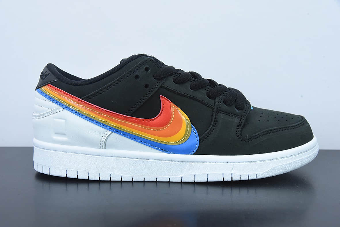 耐克Nike Polaroid ✘ NK SB Dunk Low 黑彩虹宝丽来相机联名款低帮休闲板鞋纯原版本 货号：DH7722-001