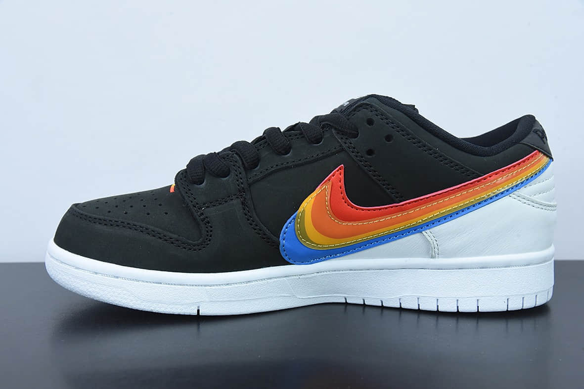 耐克Nike Polaroid ✘ NK SB Dunk Low 黑彩虹宝丽来相机联名款低帮休闲板鞋纯原版本 货号：DH7722-001