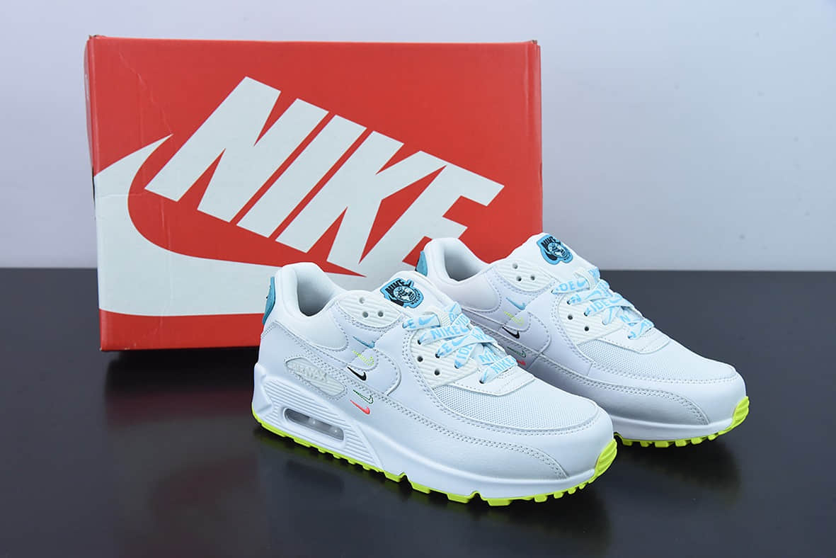 耐克Nike Air Max 90 SE“ Worldwide”全新配色白蓝气垫复古跑鞋纯原版本 货号：CK7069-100