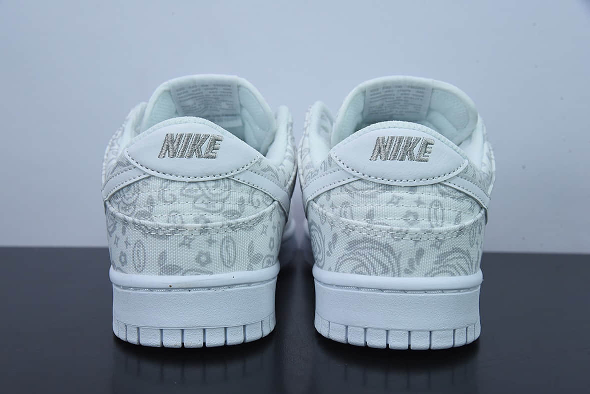 耐克Nike Dunk Low SB 「White Paisley」白色腰果花帆布款低帮滑板鞋纯原版本 货号：DJ9955-100