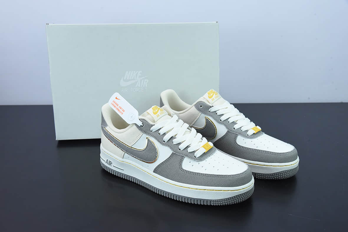 耐克Nike Otomo Katsuhiro x Nk Air Force 1’07 LV8 LowSteamboy OST帆布深灰米白黄金星空军一号低帮休闲板鞋纯原版本 货号：315122-666