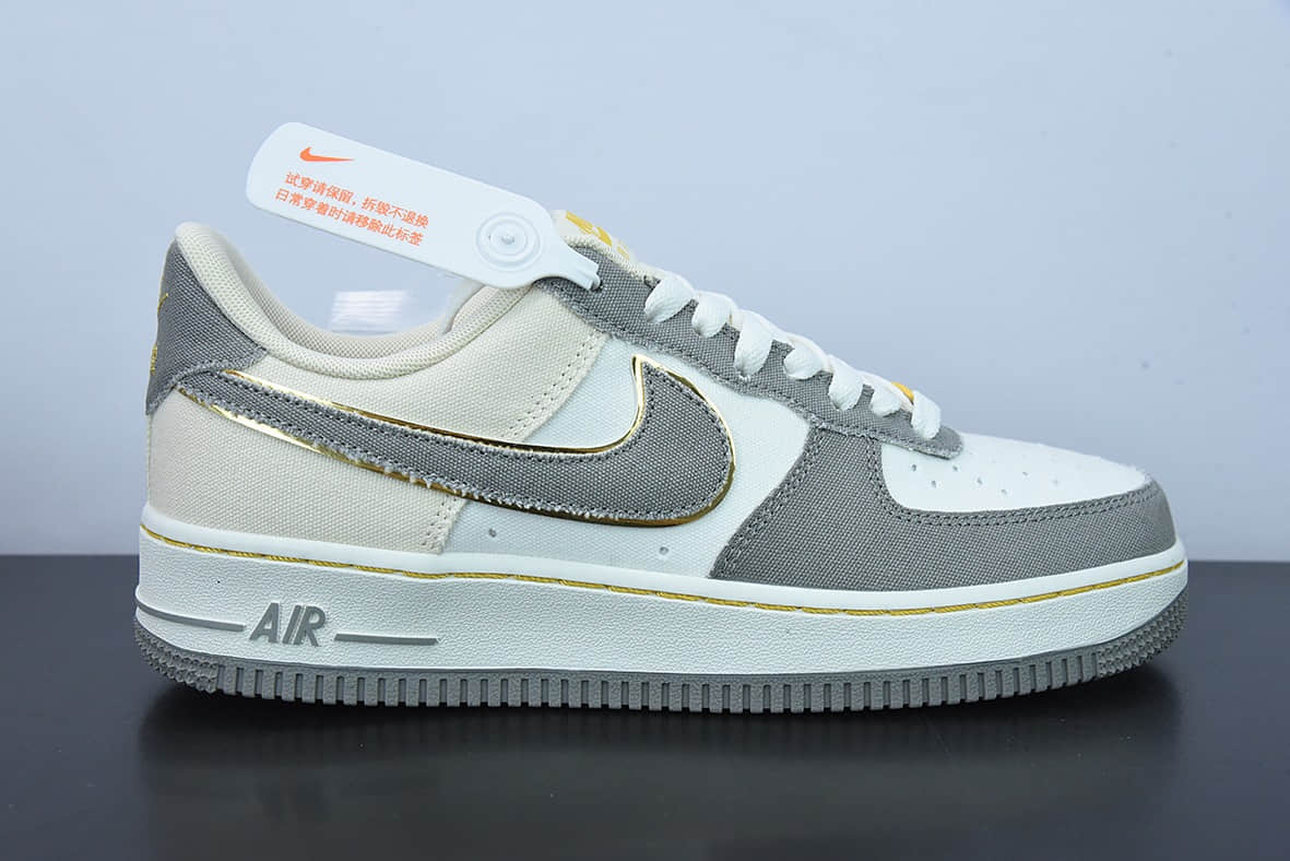 耐克Nike Otomo Katsuhiro x Nk Air Force 1’07 LV8 LowSteamboy OST帆布深灰米白黄金星空军一号低帮休闲板鞋纯原版本 货号：315122-666