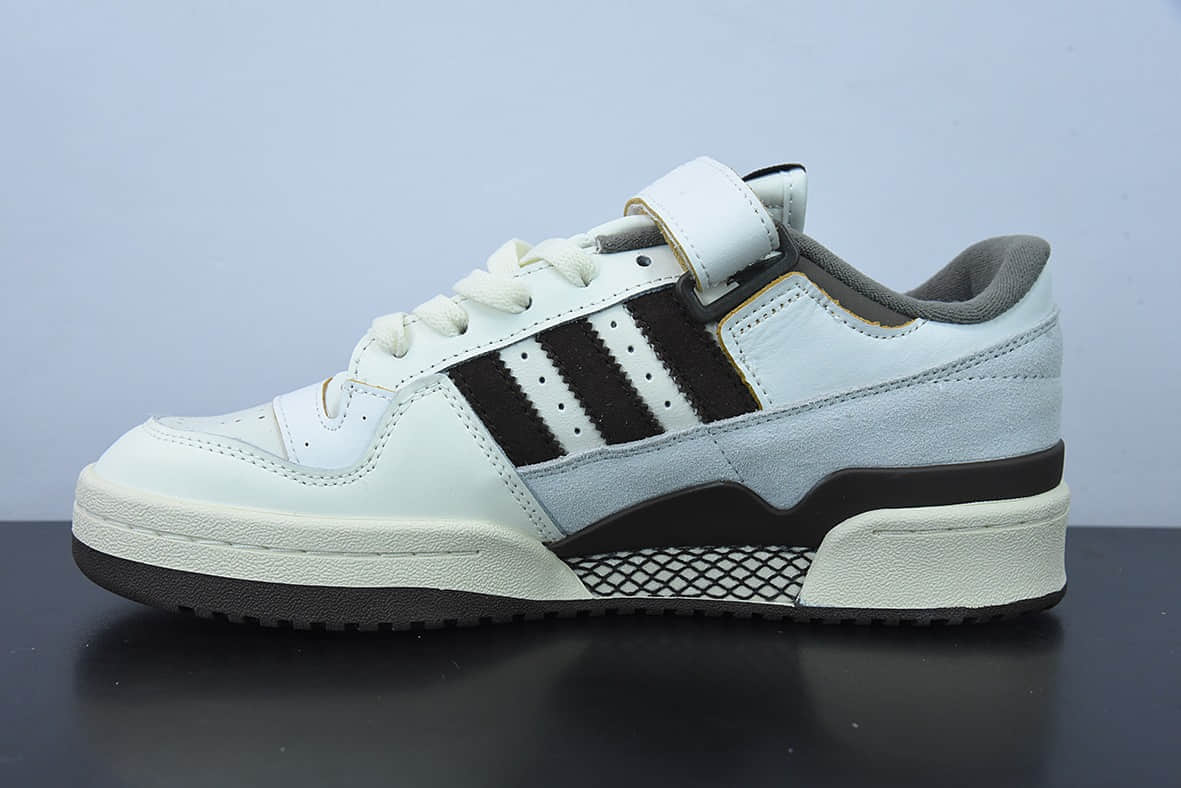 阿迪达斯Adidas Originals Forum 84 Low 罗马系列皮革米白摩卡棕魔术贴低帮复古系带百搭休闲运动板鞋纯原版本 货号：GX4567